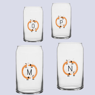 Fun Dackel Dackel Wurst Dog Monogramm erste Dosenglas