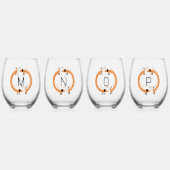 Fun Dackel Dackel Wurst Dog Monogramm erste Weinglas Ohne Stiel (Vorderseite)