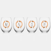 Fun Dackel Dackel Wurst Dog Monogramm erste Weinglas Ohne Stiel (Hinten)