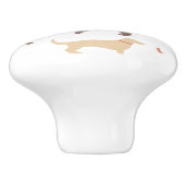 Fun Dackel Dog Muster Keramikknauf (Seitenansicht)