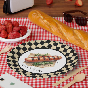 Fun Dackel Grillgebratenes Hotdog-Party anpassbar Pappteller