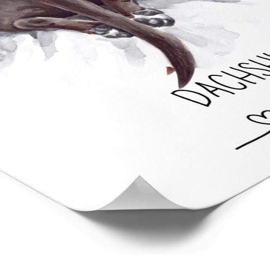 Fun Dackel Wall Art Poster Black (Ecke)