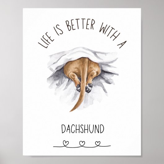 Fun Dackel Wall Art Poster Tan (Vorne)