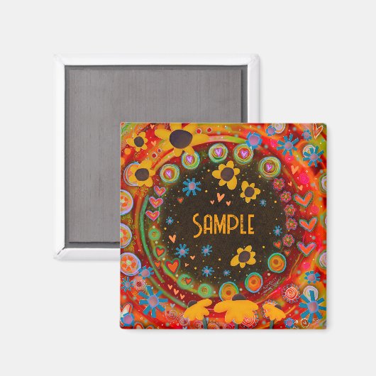 Fun Daisy Blume Custom Inspirivity Magnet (Vorderseite/Rückseite)