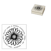 Fun Daisy Blume Rücksendeadresse Floral Botanisch Gummistempel (Stempel)