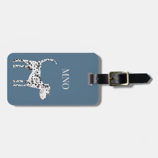 Fun Dalmatiner Dog Monogram Gepäckanhänger (Vorderseite horizontal)