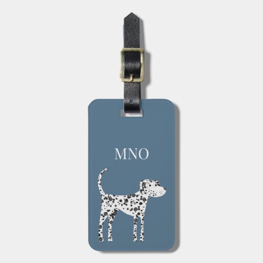 Fun Dalmatiner Dog Monogram Gepäckanhänger (Vorderseite vertikal)