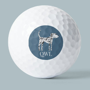 Fun Dalmatiner Dog Monogramm Golfball