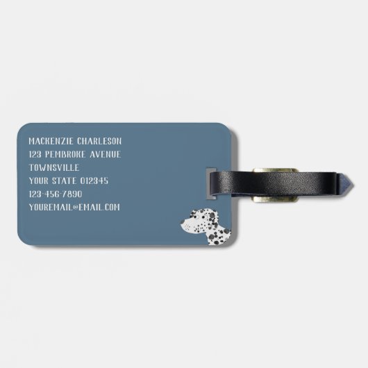 Fun Dalmatiner Dog Pattern Gepäckanhänger (Rückseite horizontal)
