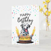 Fun Dalmatiner Hund Geburtstag Karte (Gelbe Blume)