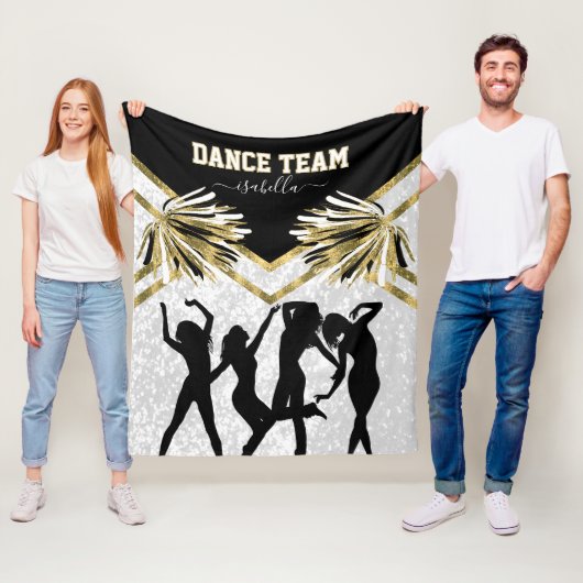 Fun Dance Team Schwarz, Weiß und Gold Fleecedecke (Beispiel)