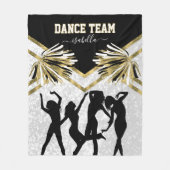 Fun Dance Team Schwarz, Weiß und Gold Fleecedecke (Vorderseite)