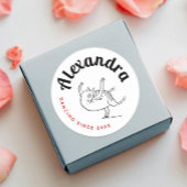 Fun Dancing Cat Red und White Edward Lear Classic Runder Aufkleber