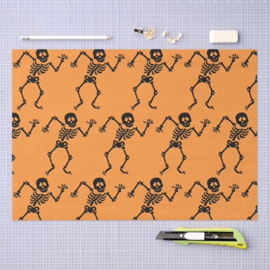 FUN DANCING SKELETON HALLOWEEN Tissue Seidenpapier (Handwerk)