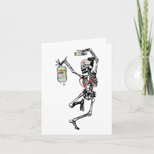 Fun Dancing Skeleton Nurse Halloween Kostümvortrag Karte