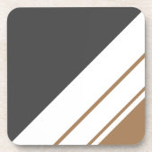 Fun Dark Gray Mocha Brown White Racing Streifen Getränkeuntersetzer (Vorderseite)