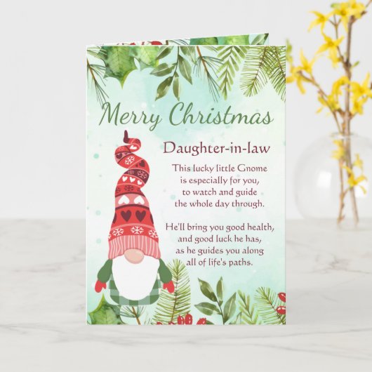 Fun Daughter-in-Schwiegerweihnachtskarte Karte (Gelbe Blume)