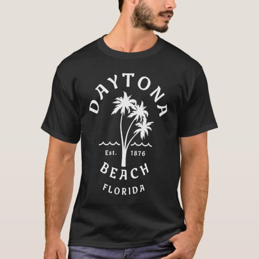 Fun Daytona Beach FL Beach Graphic Palm T-Shirt (Vorderseite)