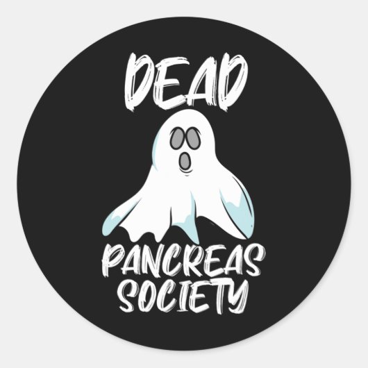 Fun Dead Pankreas Society T1D T2D Design Runder Aufkleber (Vorderseite)