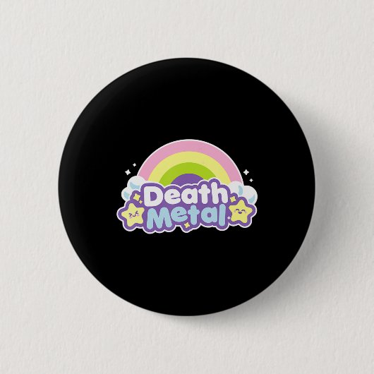 Fun Death Metal Rainbow Halloween Unicorn Rock Con Button (Vorderseite)