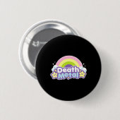 Fun Death Metal Rainbow Halloween Unicorn Rock Con Button (Vorne & Hinten)