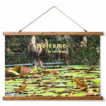 Fun Decor Frog Toad Lily Pad Willkommen