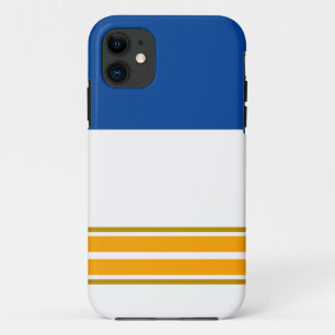Fun Deep Blue White Gelb Boden Racing Streifen Case-Mate iPhone Hülle
