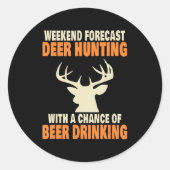 Fun Deer Jagd Runder Aufkleber (Vorderseite)
