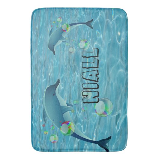 Fun Delphine und Blasen Badematte (Vorderseite Vertikal)