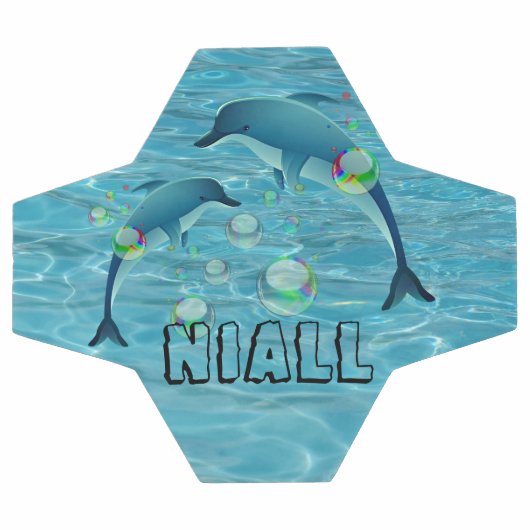 Fun Delphine und Blasen Personalisiert Fußball (Flach)