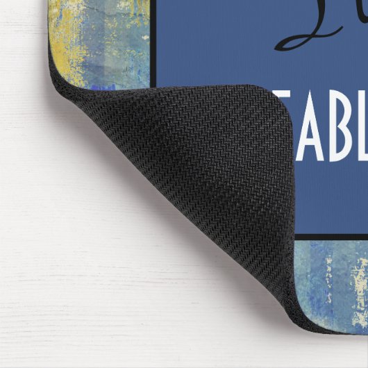 Fun Denim Blue Pattern Fünfzig & FABULOUS! Geburts Mousepad (Ecke)