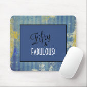 Fun Denim Blue Pattern Fünfzig & FABULOUS! Geburts Mousepad (Mit Mouse)