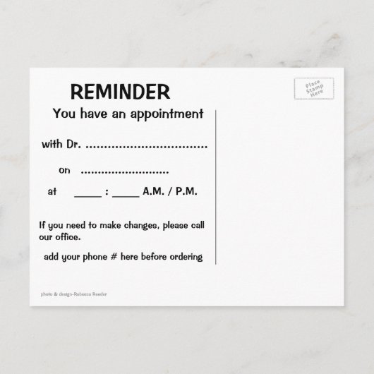 Fun Dentist Ernennung Erinnerung Postkarte (Rückseite)