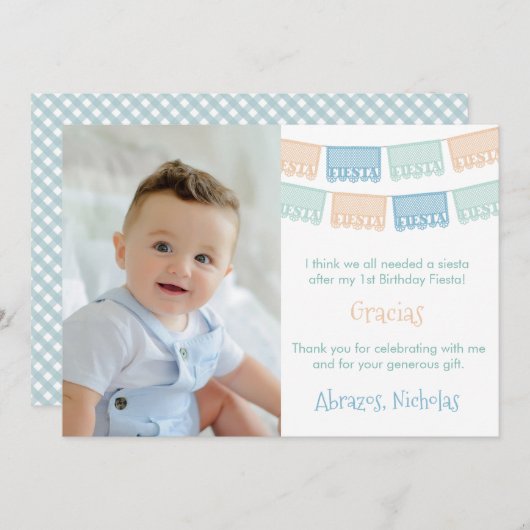 Fun Desert Colors Mexican Fiesta Picture Dankeskarte (Vorne/Hinten)