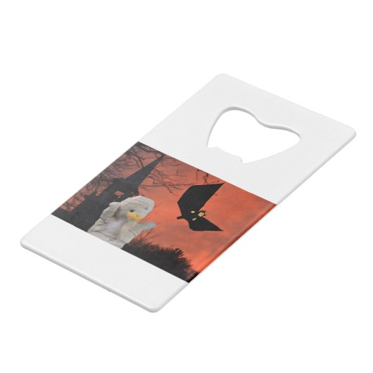 Fun Design für Halloween Geldbeutel Flaschenöffner (Rückseite Schrägansicht)