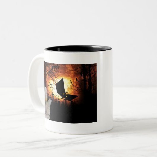 Fun Design für Halloween Zweifarbige Tasse (Vorderseite Links)