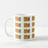 Fun Design Muster lebhafte Farben auf einer Tasse (Links)