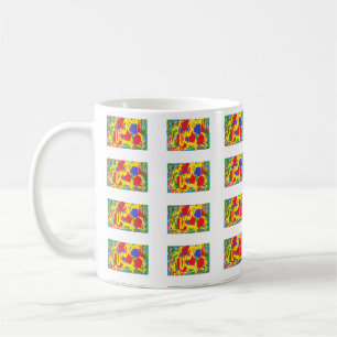 Fun Design Muster lebhafte Farben auf einer Tasse