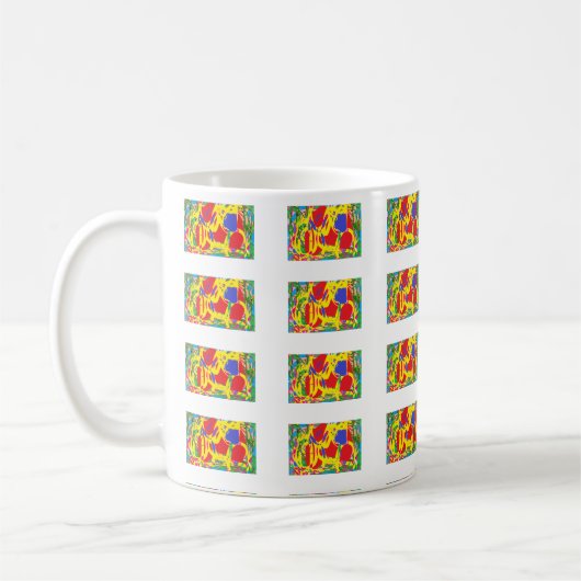 Fun Design Muster lebhafte Farben auf einer Tasse (Links)