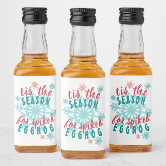 Fun Dezember Wintersaison Eggnog Zitat Wort Kunst Alkoholflaschenetikett (Flaschen)