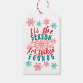 Fun Dezember Wintersaison Eggnog Zitat Wort Kunst Geschenkanhänger (Vorderseite)