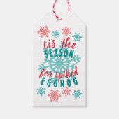 Fun Dezember Wintersaison Eggnog Zitat Wort Kunst Geschenkanhänger (Vorderseite)