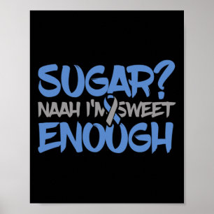 Fun Diabetes Awareness - T1d T2d Diabetische Pankr Poster