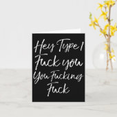 Fun Diabetes Sprichwort Hey Typ 1 Fick Sie Fick Karte (Gelbe Blume)