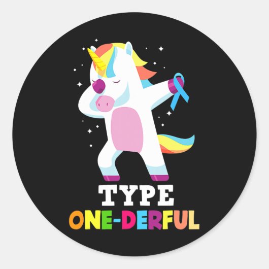 Fun Diabetiker Typ 1 Diabetes T1D Typ 1 Derful U Runder Aufkleber (Vorderseite)
