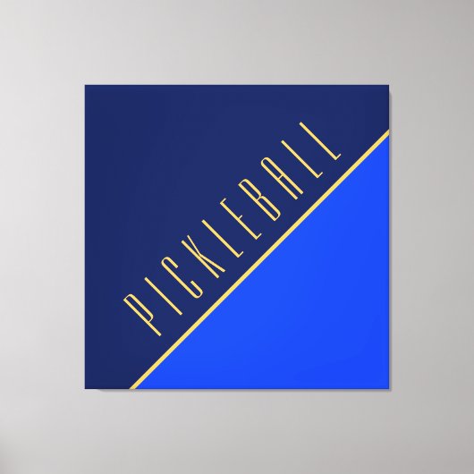 Fun Diagonal Bold Blue Warm Pickleball Text Leinwanddruck (Vorderseite)