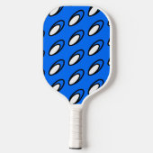 Fun Diagonal Bright Blue White Tiled Oval Muster Pickleball Schläger (Rückseite)