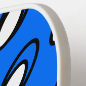 Fun Diagonal Bright Blue White Tiled Oval Muster Pickleball Schläger (Linke Seite)