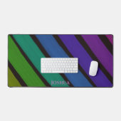 Fun Diagonal Stripe Happy Rainbow Schreibtischunterlage (Tastatur & Maus)