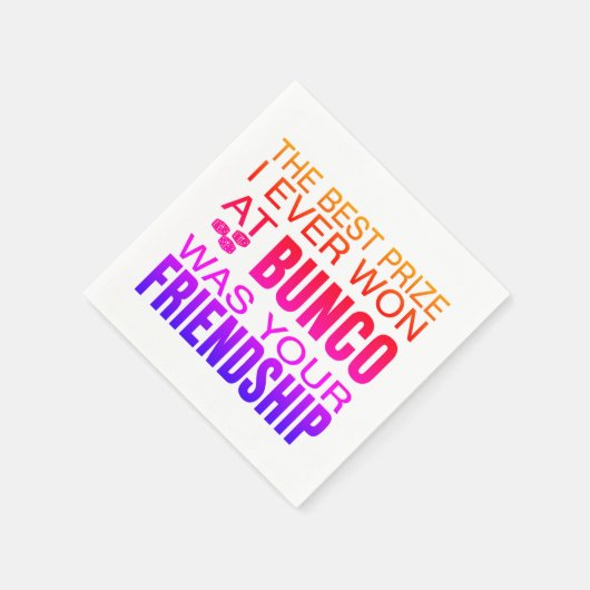 Fun Dice Game Night Bunco Serviette (Ecke)